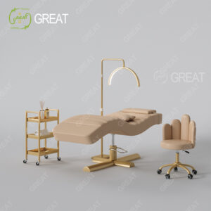 New Design Beauty Salon Furniture Leather Eyelash Facial Spa Bed Adjustable Height Salon Massage Lash Bed for Sale