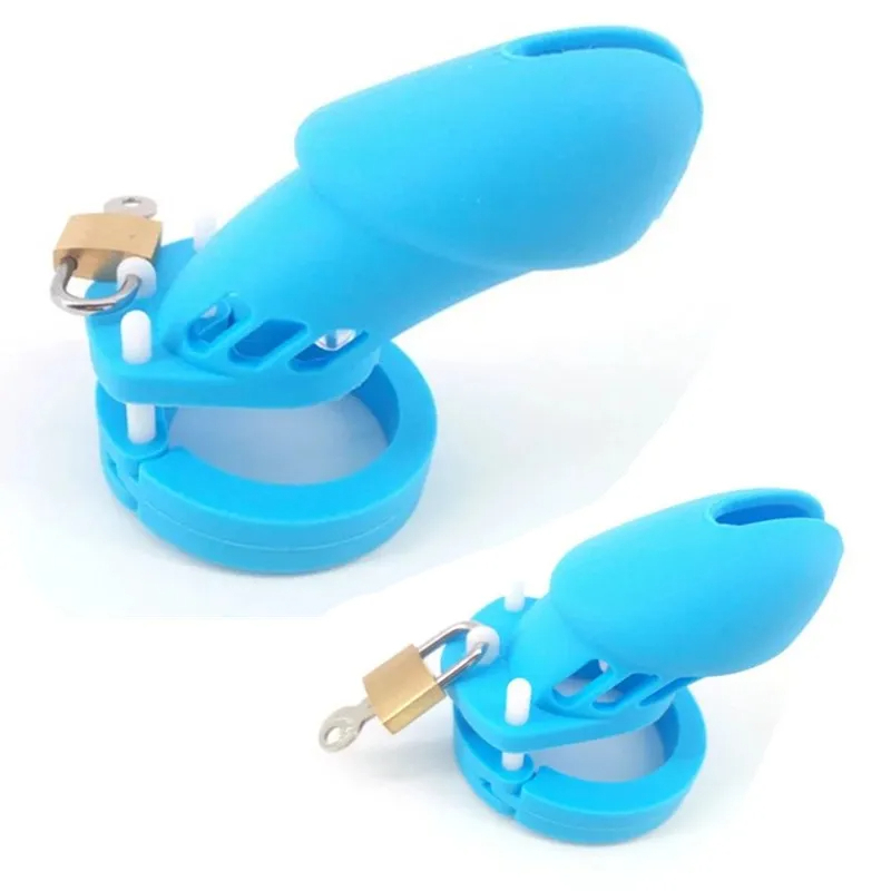 Blue Silicone CB6000 CB6000S Male Chastity Devices Soft Sex Toy Cock Ring Adult Sex Products Penis Sleeve Dildo Cock Cage G7-2-8