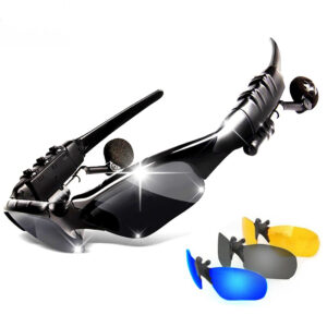 Sports Wireless for Bluetooth Earphone Sunglasses with Sun Lens Riding Glasses and Handsfree Microphone for Outdoor Sports