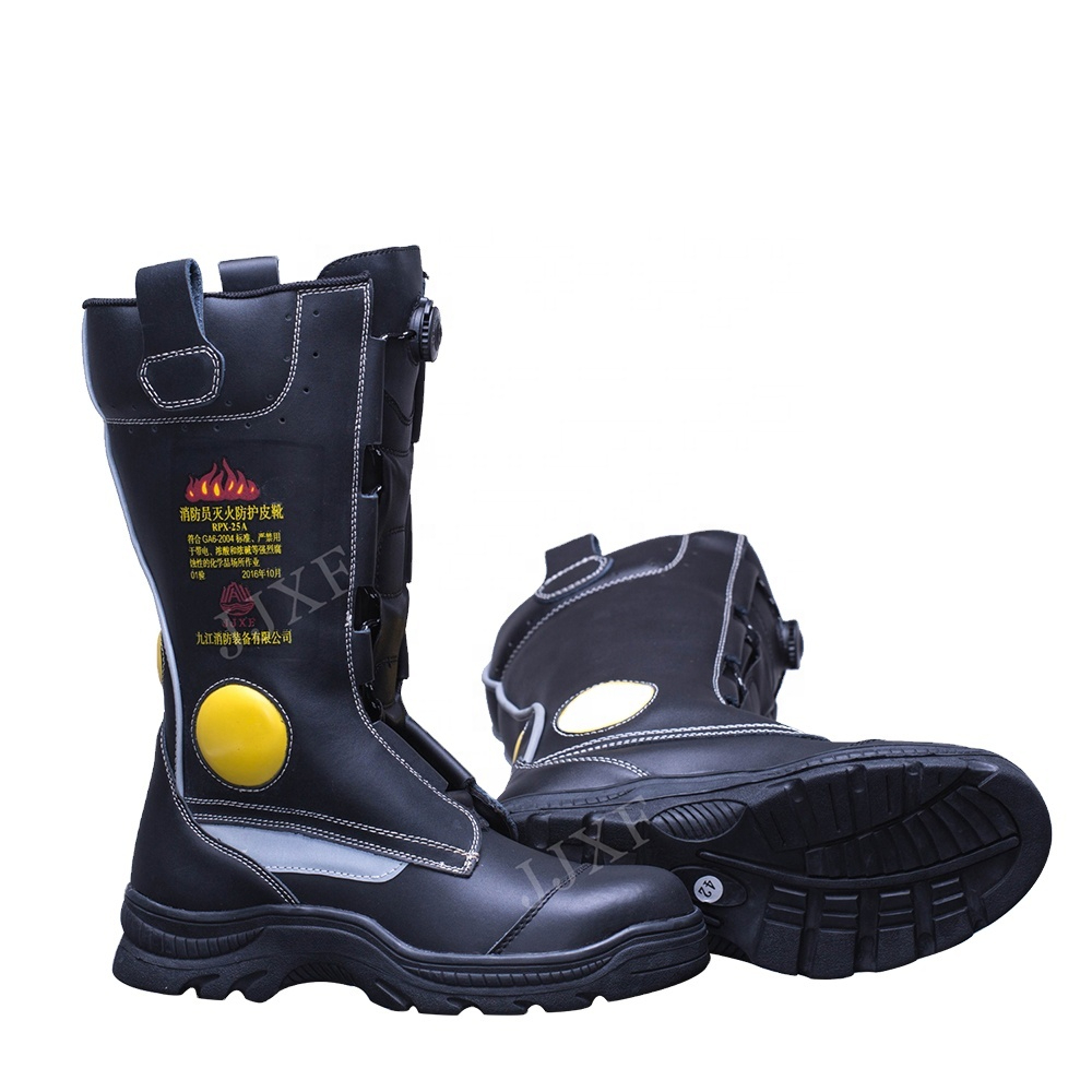 Leather Fire Resistant Safety Fireman Boots Fireproof Firefighter Boots