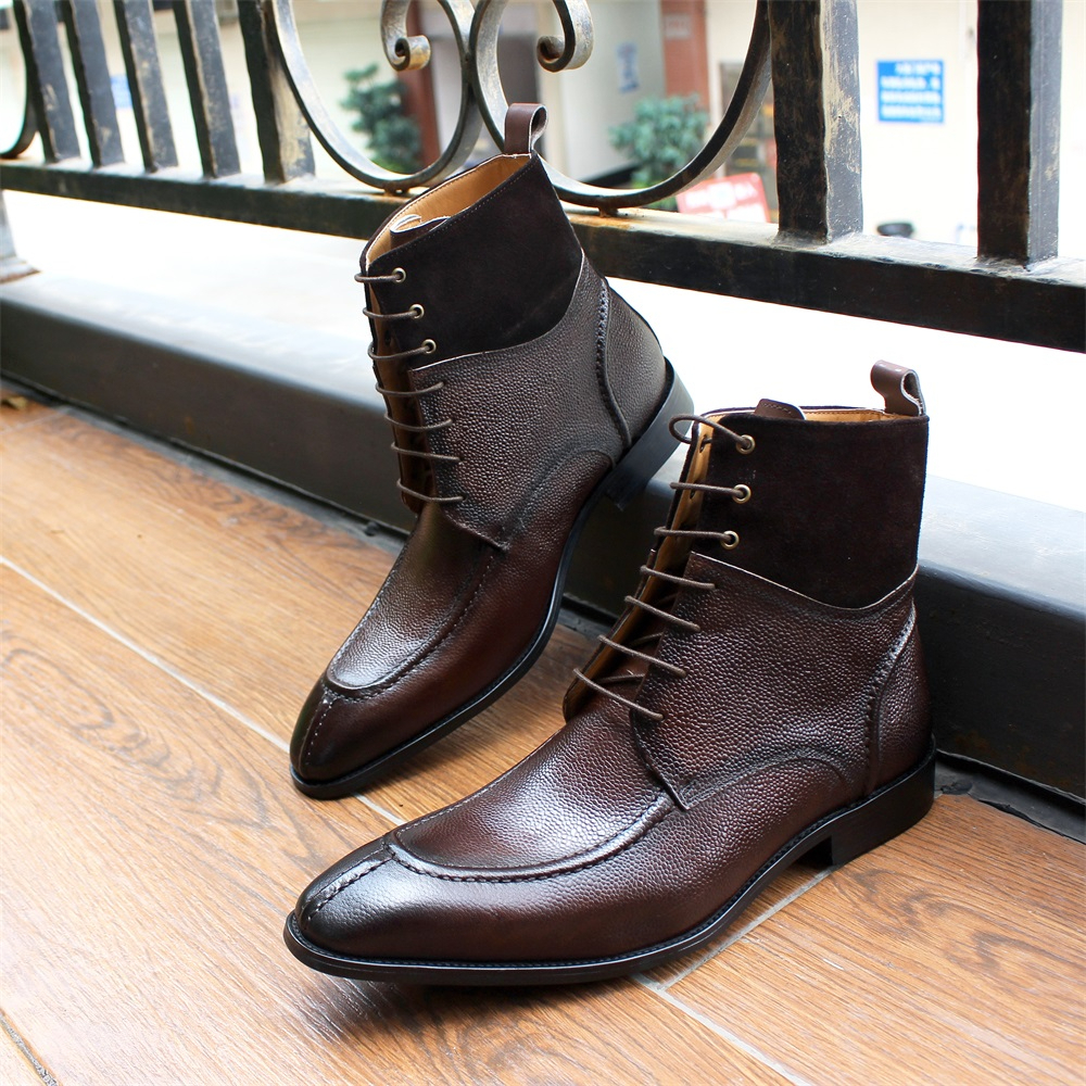 Latest Italian Long Boots Wholesale Genuine Leather Mixed Boots Men's Dress Oxford Shoes for Party