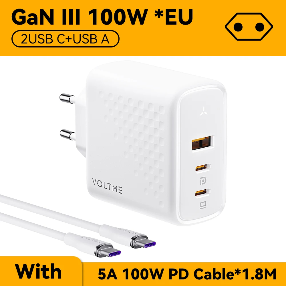 VOLTME 100W GaN Charger For Macbook Tablet USB Type C Charger Fast Charging Charger For iPhone 15 14 13 12 Quick Charge 4.0 3.0 - Image 5
