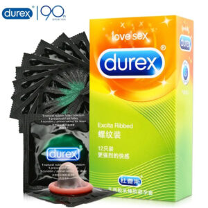Durex Excita Ribbed Invisible Ultra-thin Condom Natural Latex Rubber Penis Sleeve Adult Products For Men Sexual Toys In