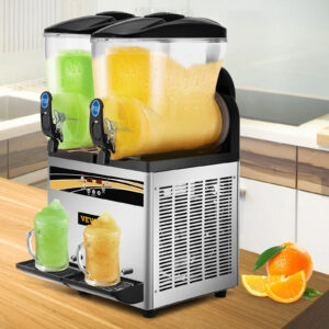 VEVOR Commercial Slushy Machine 15L Double Tank Margarita Machine Stainless Steel Frozen Drink Machine Perfect for Cafes Bars