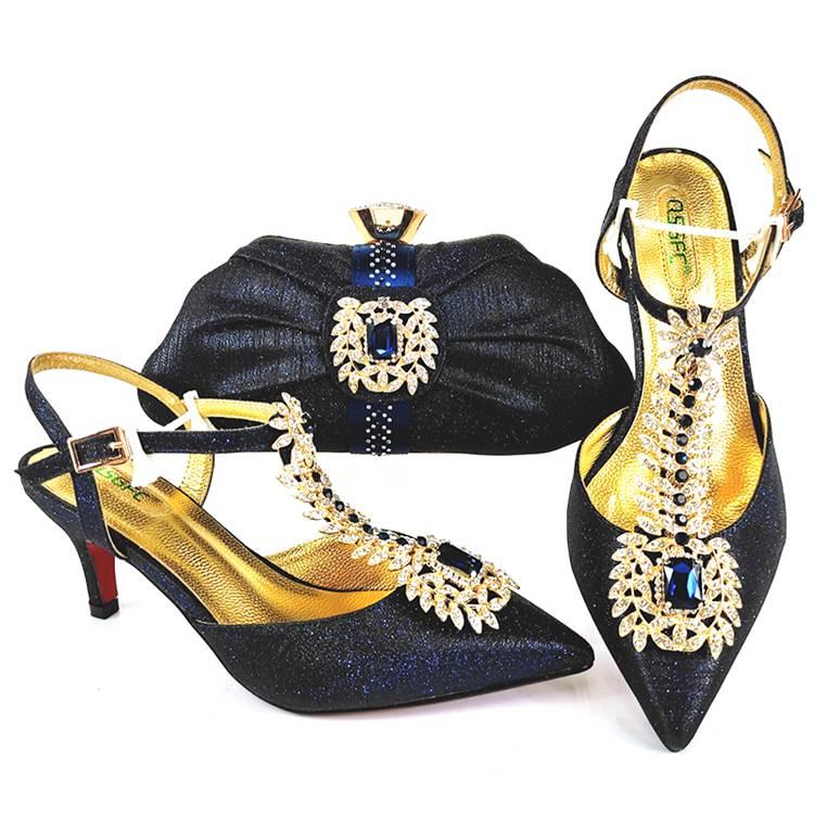 AB8639 Fashion Shoes and Bag Set Genuine Leather Nigeria Shoes for Women - Image 2