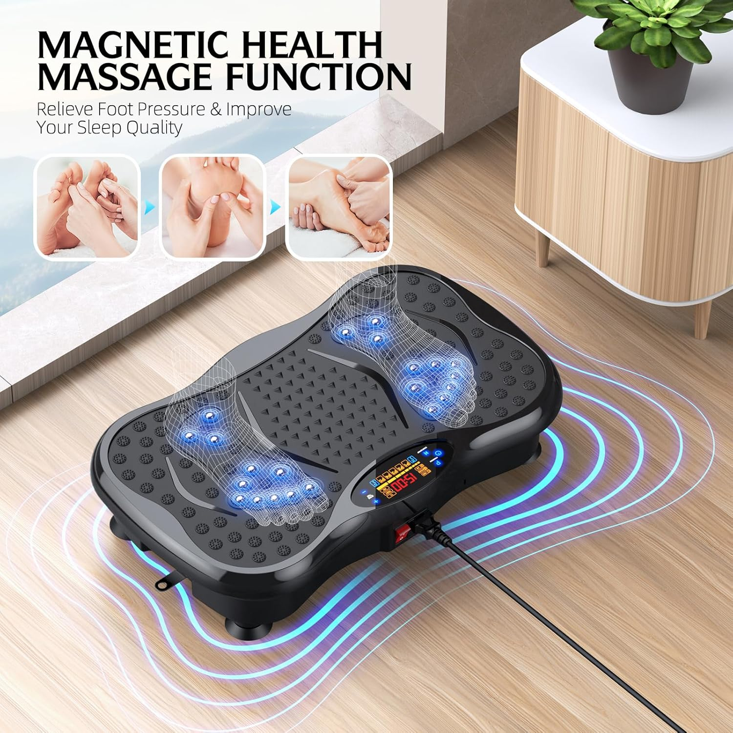 Phenitech Vibration Plate Exercise Machine, Lymphatic Drainage & Muscle Recovery, Portable Shaker Board for Home Gym - Image 3