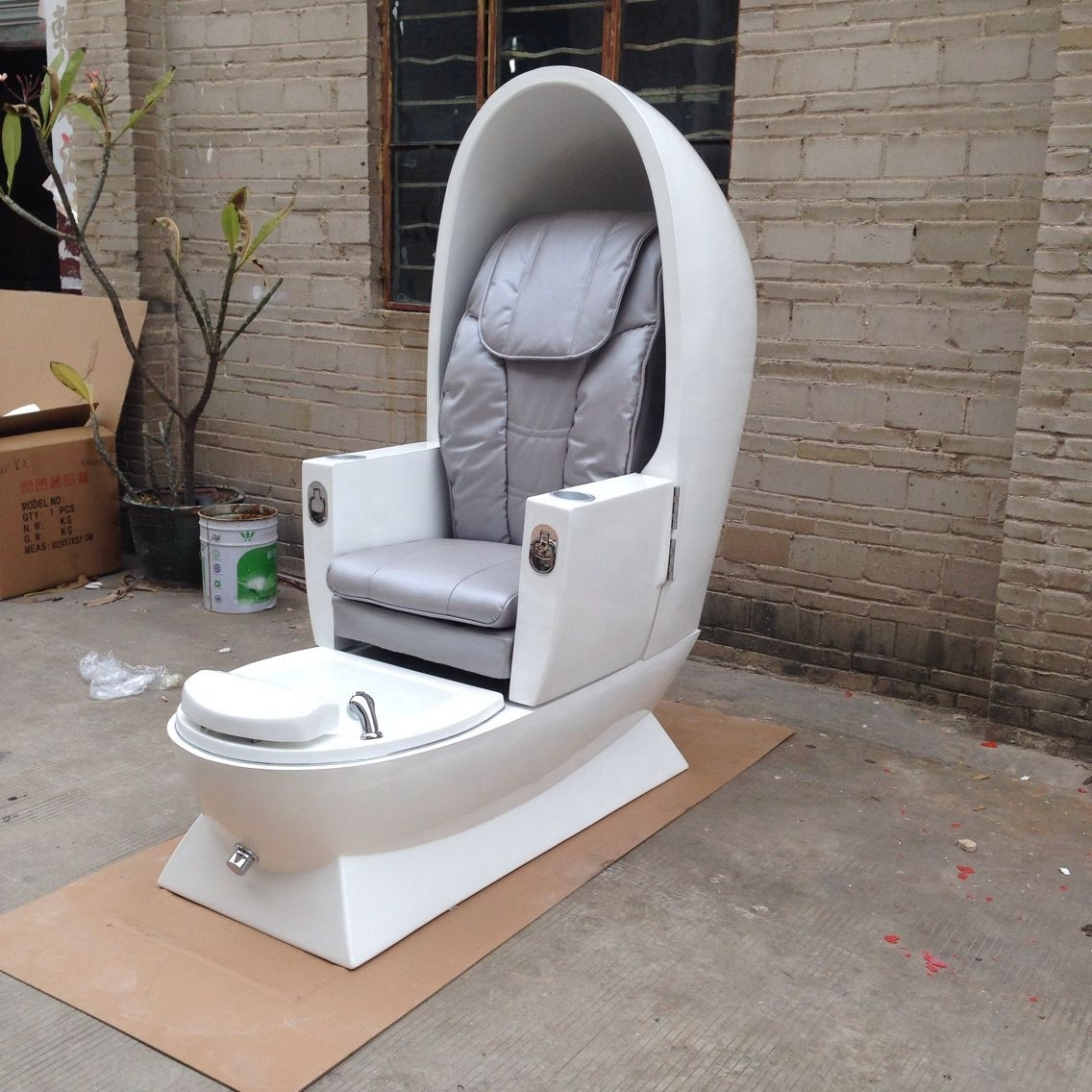 Luxury Nail Salon Hot Sale Modern Cheap White Egg Shape Massage Foot Spa Pedicure Spa Chair for Sale - Image 3