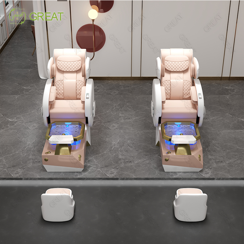 New Arrival White pink Beauty Salon Foot Manicure Chair Electric Nail Salon Pedicure Chair with Luxury Human Touch Massage - Image 3