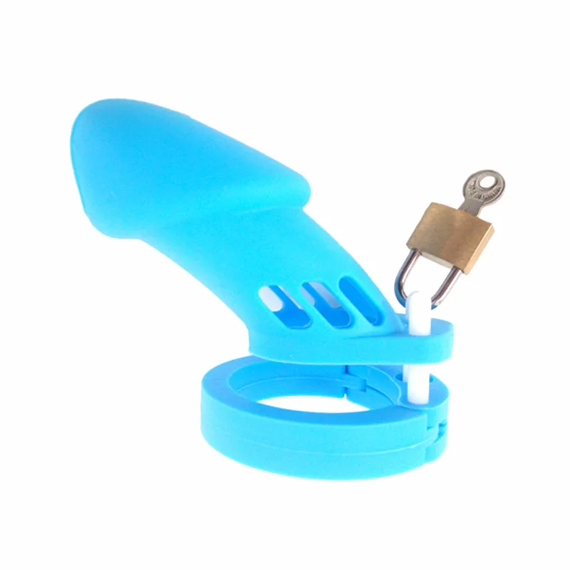 Blue Silicone CB6000 CB6000S Male Chastity Devices Soft Sex Toy Cock Ring Adult Sex Products Penis Sleeve Dildo Cock Cage G7-2-8 - Image 3