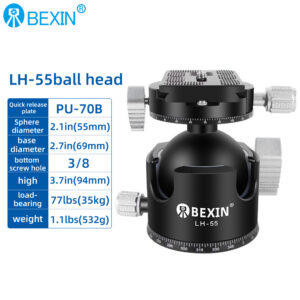 Professional Aluminum Alloy Ball Head Panoramic 360 Degree Camera Tripod Ball Head Mount for Tripod Digital DSLR Camera