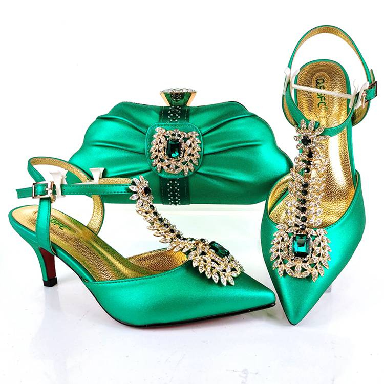 AB8639 Fashion Shoes and Bag Set Genuine Leather Nigeria Shoes for Women - Image 3