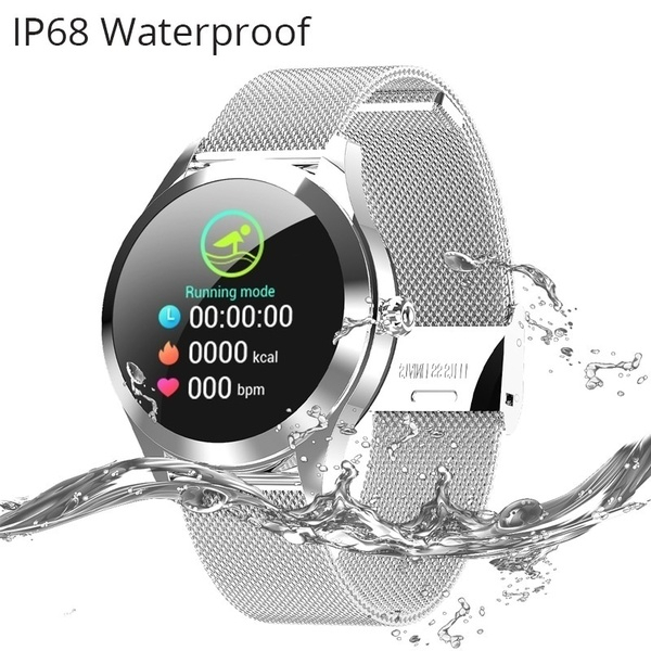 Hot IP68 Waterproof Heart Rate Monitoring Stainless Steel Kw10 Smartwatch Women Smart Watch Fitness Bracelet - Image 3
