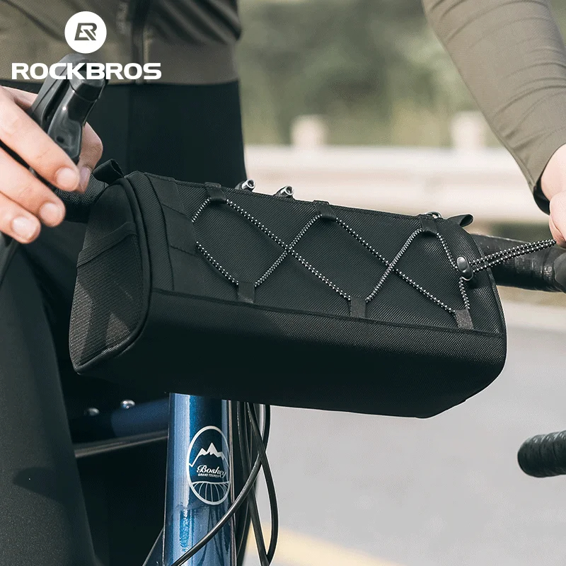 ROCKBROS Bike Handlebar Front Bag Large Capacity Bicycle Front Storage Bag Portable Shoulder Bag Multi-purpose Cycling Accessory
