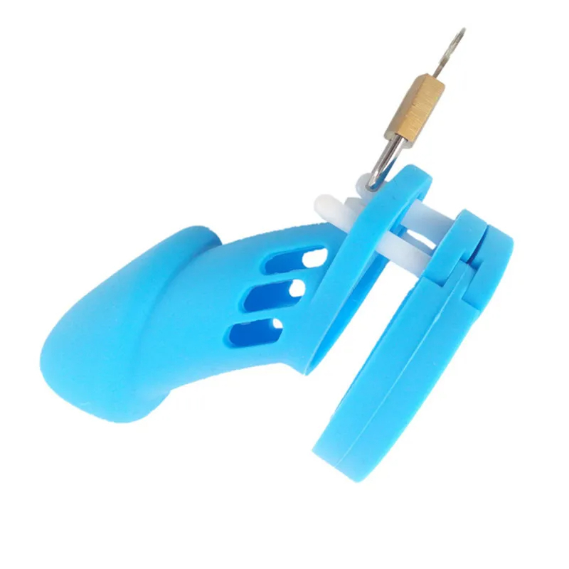 Blue Silicone CB6000 CB6000S Male Chastity Devices Soft Sex Toy Cock Ring Adult Sex Products Penis Sleeve Dildo Cock Cage G7-2-8 - Image 4