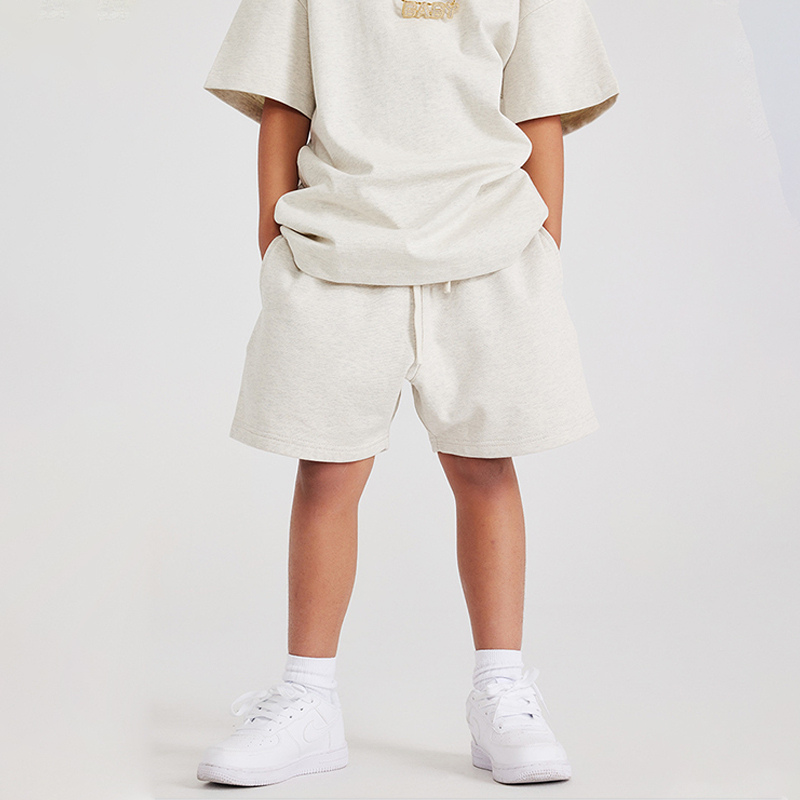 100%Cotton Screen Printed Causal Shorts for Girls and Boys Plain Kid's Shorts 425G Children's Sports Shorts - Image 5