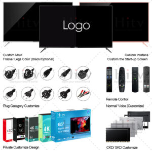 Accept Custom Television 65inch Smart TV 4K UHD LED TV 65 75 85 Inch Tvs