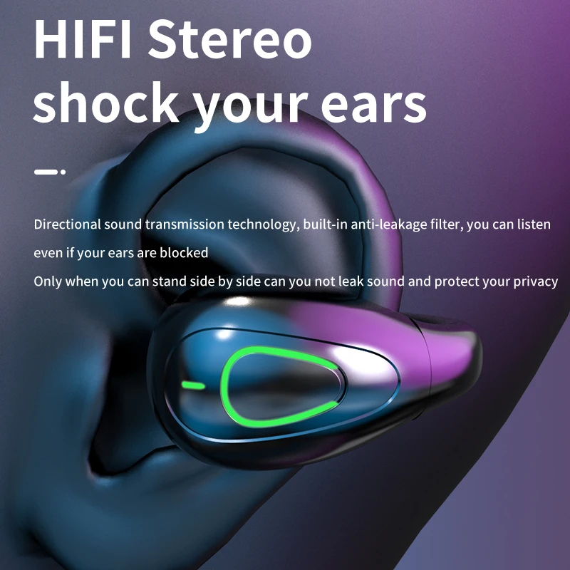 S20 wireless ear clip Bluetooth earphones are not in the ear and comfortable to wear. They are open high pitched headphones - Image 3