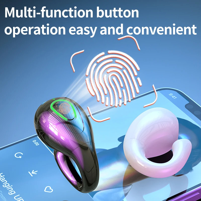 S20 wireless ear clip Bluetooth earphones are not in the ear and comfortable to wear. They are open high pitched headphones - Image 4