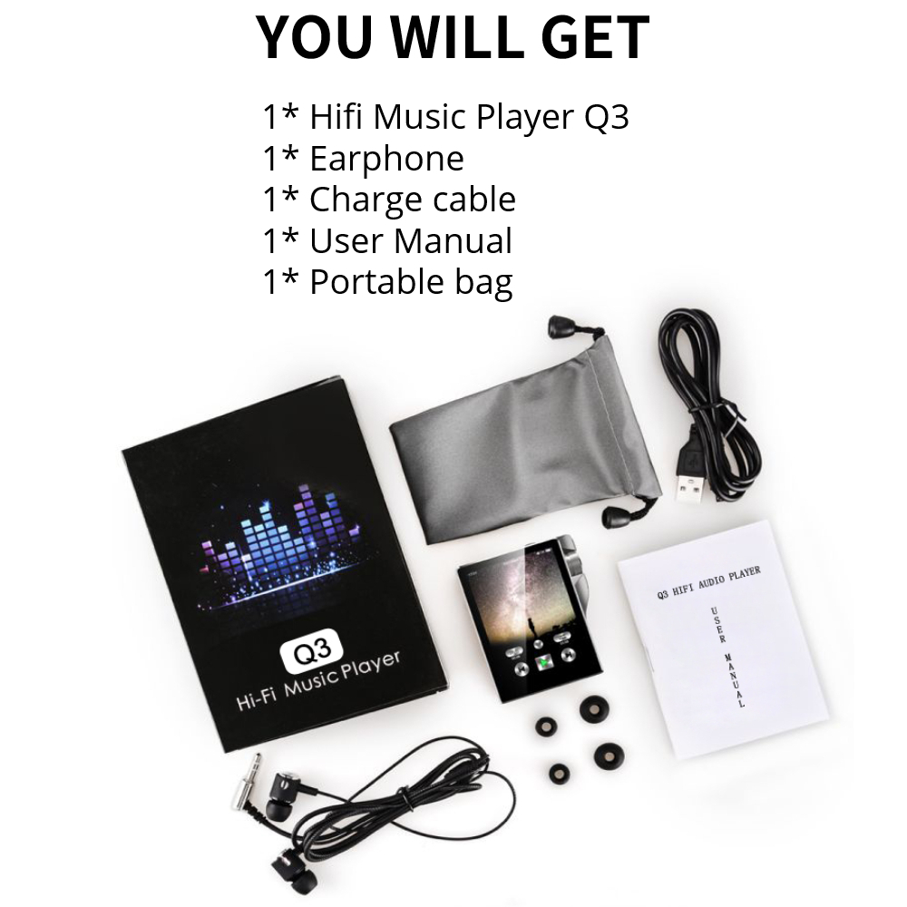 Digital Lossless Audio Player DSD256 APE FLAC Built-in 32GB EMMC Memory Portable HiFi Blue Tooth Music Player - Image 5