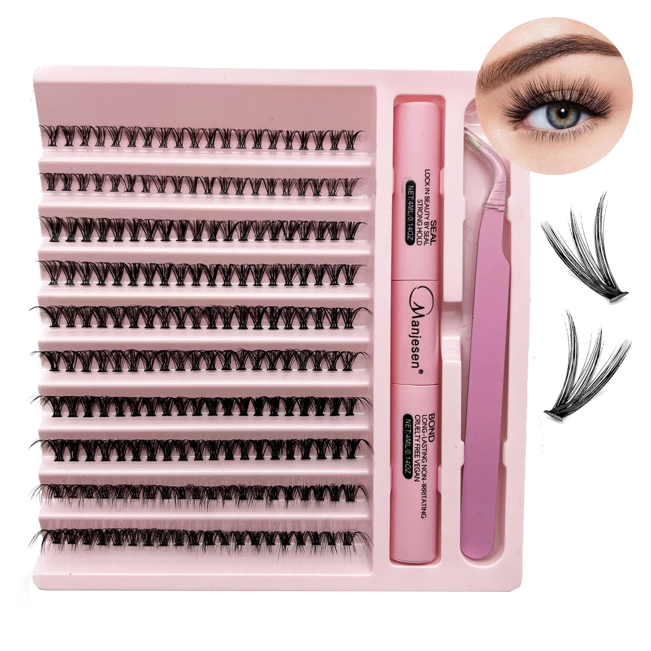 DIY Lashes Extension Kit Eyelashes 200 PCS Clusters Lash Bond and Seal Makeup Tools for Gluing Lashes Gluing Glue Accessories - Image 3