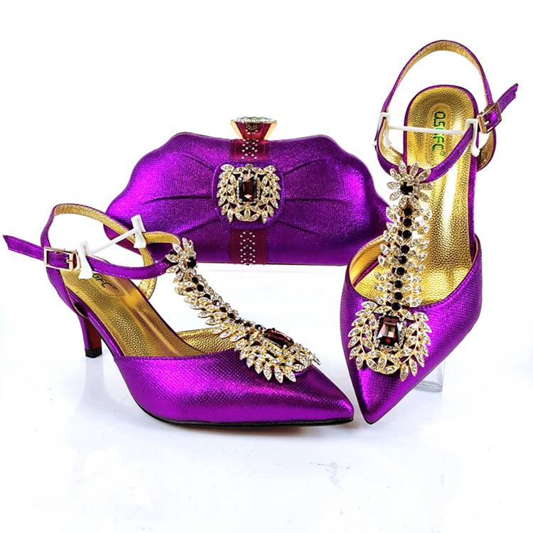 AB8639 Fashion Shoes and Bag Set Genuine Leather Nigeria Shoes for Women - Image 6