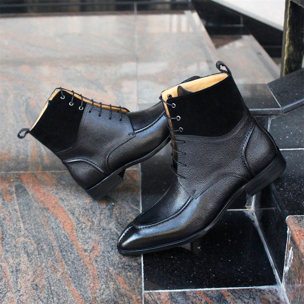 Latest Italian Long Boots Wholesale Genuine Leather Mixed Boots Men's Dress Oxford Shoes for Party - Image 5