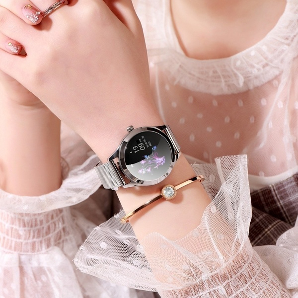 Hot IP68 Waterproof Heart Rate Monitoring Stainless Steel Kw10 Smartwatch Women Smart Watch Fitness Bracelet - Image 6