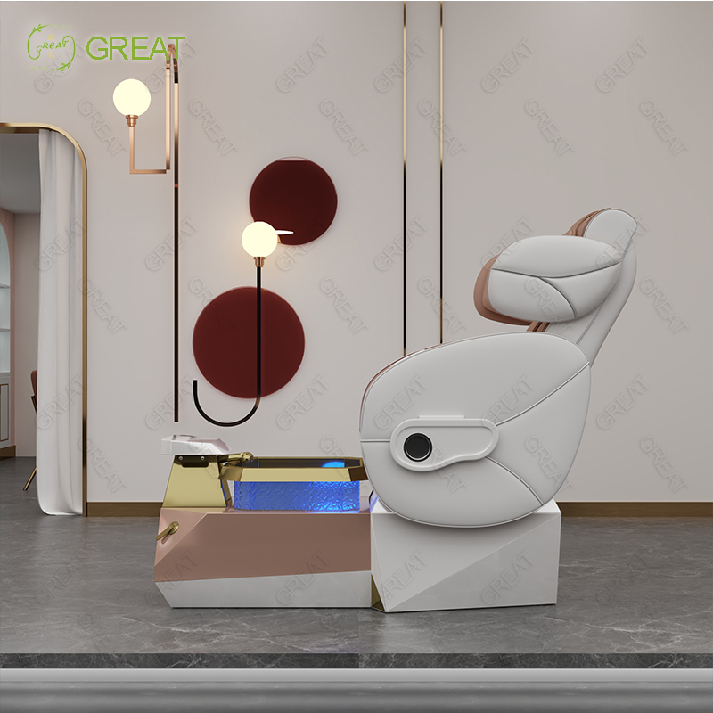 New Arrival White pink Beauty Salon Foot Manicure Chair Electric Nail Salon Pedicure Chair with Luxury Human Touch Massage - Image 6