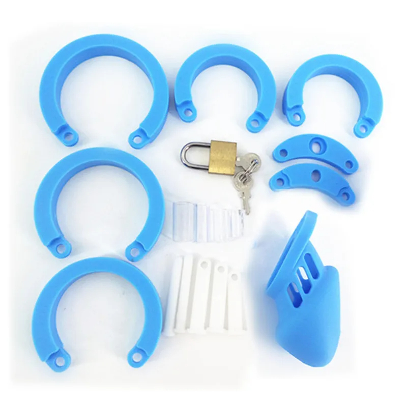 Blue Silicone CB6000 CB6000S Male Chastity Devices Soft Sex Toy Cock Ring Adult Sex Products Penis Sleeve Dildo Cock Cage G7-2-8 - Image 6