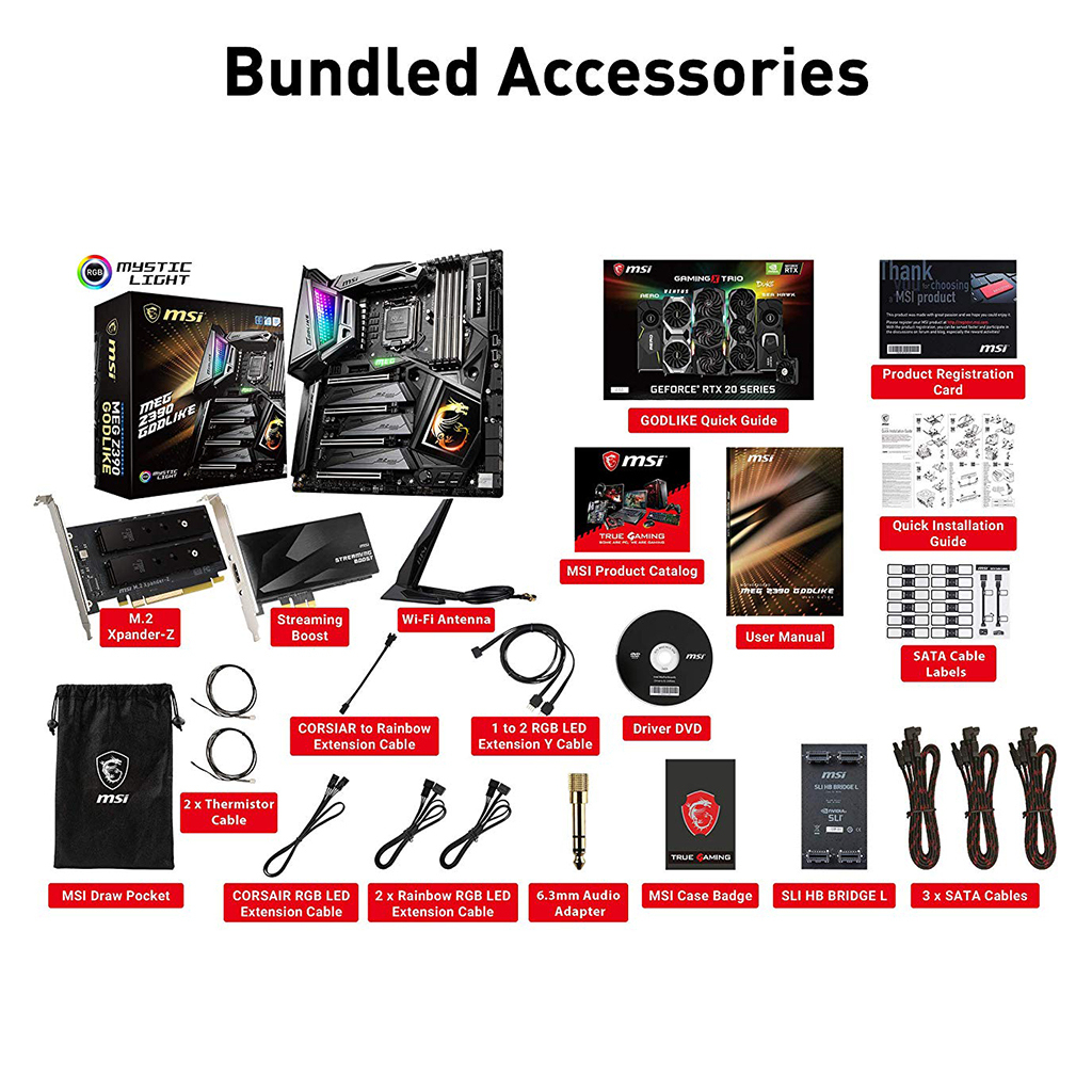 MSI MEG Z390 GODLIKE LGA1151 (Intel 8th and 9th Gen) M.2 USB 3.1 DDR4 Wi-Fi SLI CFX Extended ATX Z390 Used Gaming Motherboard - Image 6