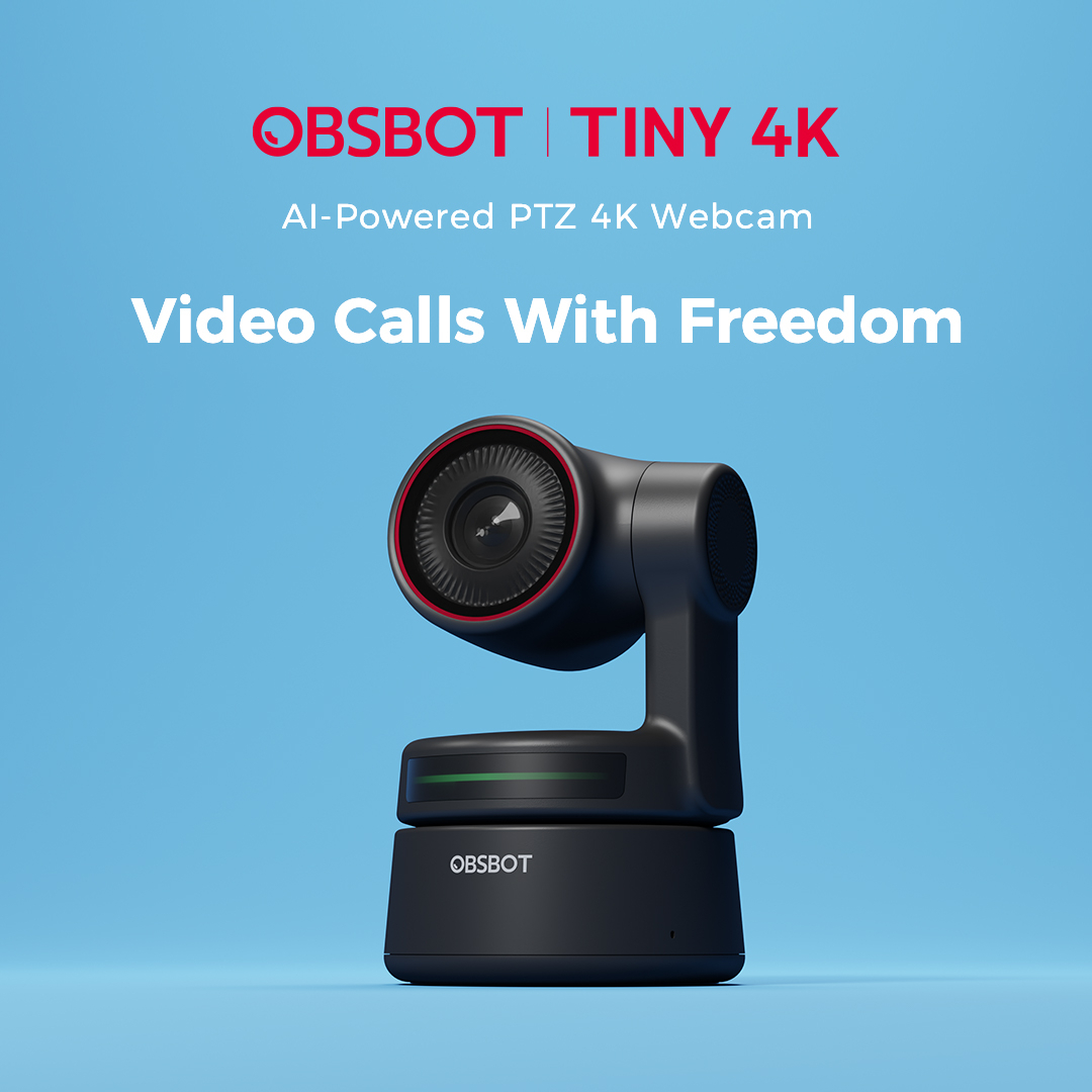 OBSBOT Tiny 4K AI Powered Webcam AI-Tracking Auto-Framing Gesture Control HDR Dual Omni-Directional Mic Recording Streaming - Image 7