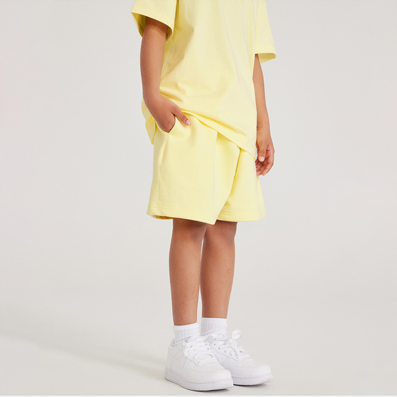 100%Cotton Screen Printed Causal Shorts for Girls and Boys Plain Kid's Shorts 425G Children's Sports Shorts - Image 2