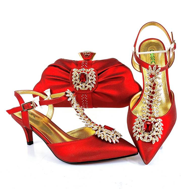 AB8639 Fashion Shoes and Bag Set Genuine Leather Nigeria Shoes for Women - Image 5
