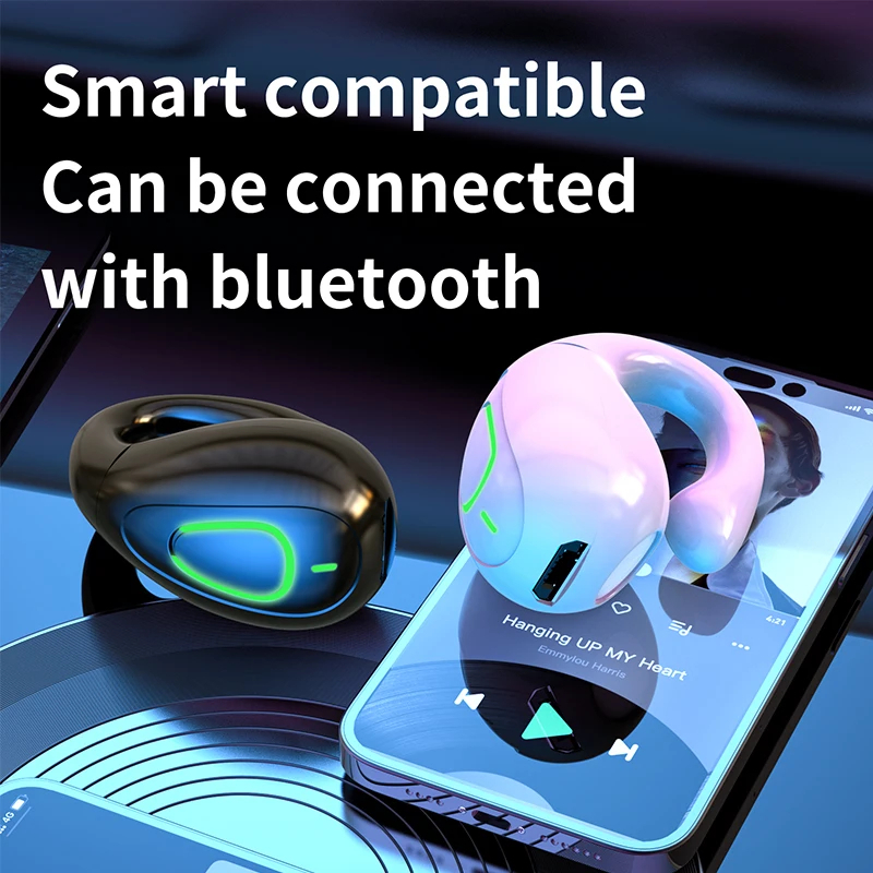 S20 wireless ear clip Bluetooth earphones are not in the ear and comfortable to wear. They are open high pitched headphones - Image 5