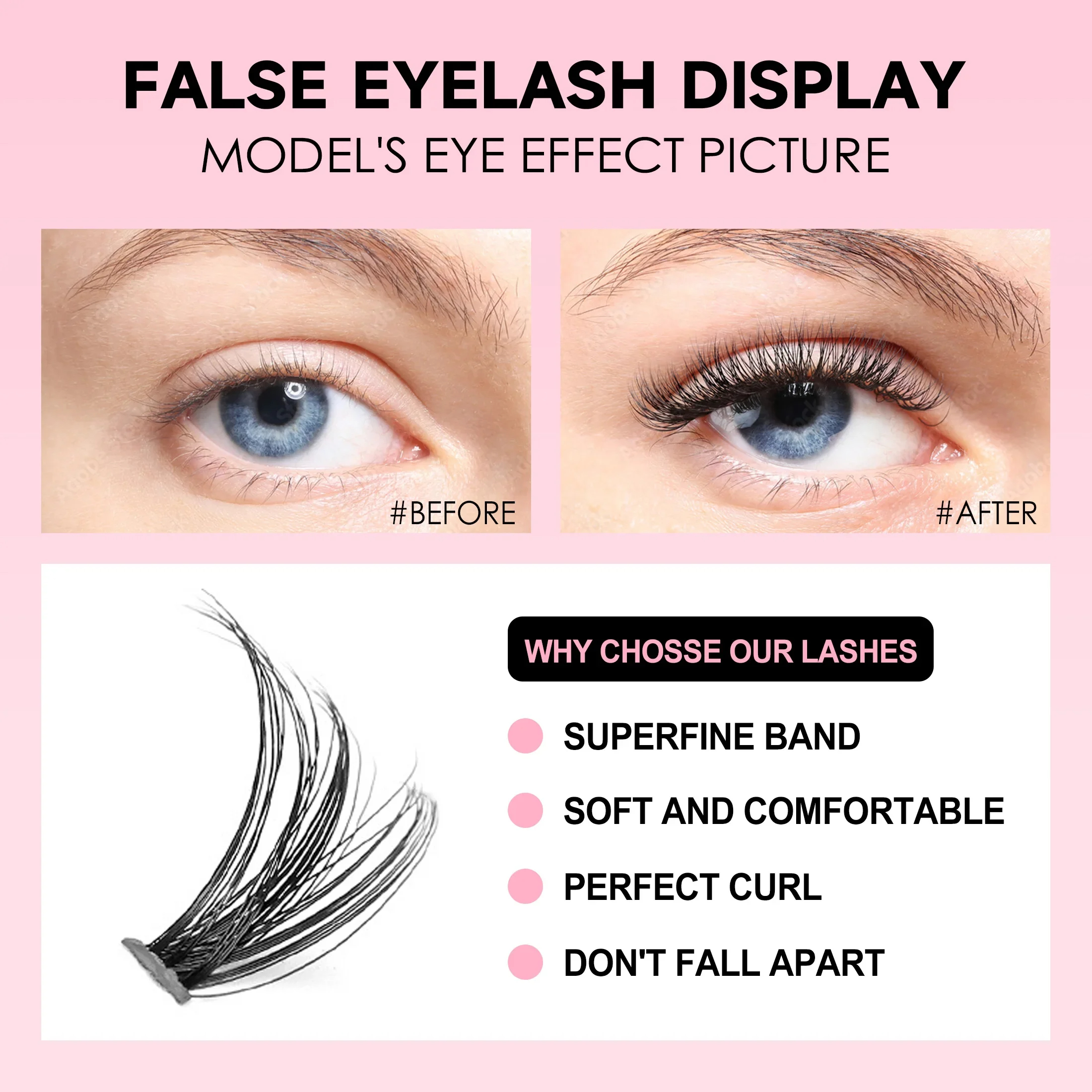 DIY Lashes Extension Kit Eyelashes 200 PCS Clusters Lash Bond and Seal Makeup Tools for Gluing Lashes Gluing Glue Accessories - Image 6