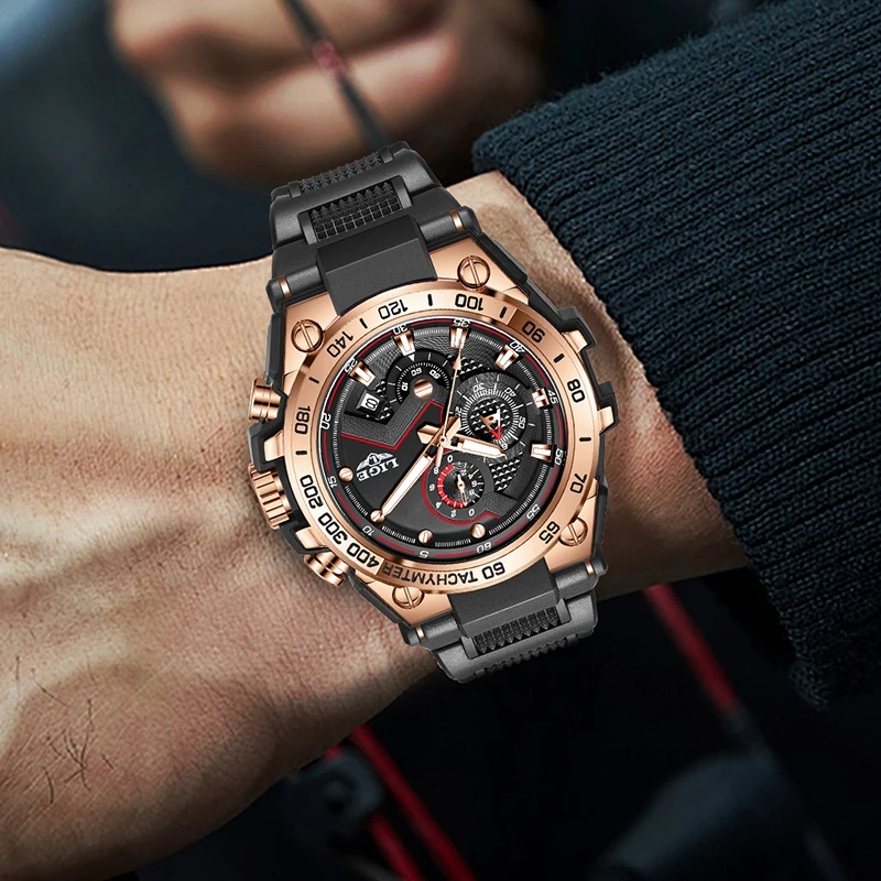 LIGE Waterproof Watches For Men Fashion Creative Silicone Men's Quartz Wristwatch Military Sports Date Chronograph Montre Homme - Image 8