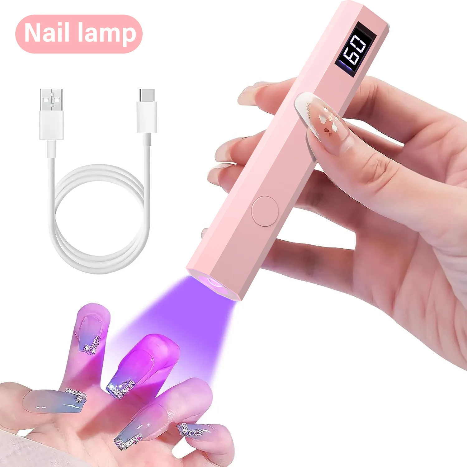 YIKOOLIN Convenient Handheld Nail Dryer Lamp UV/LED Nail Curing All Gel Polish Nail Art Tool USB Rechargeabl Quick Dry Nail Lamp - Image 6